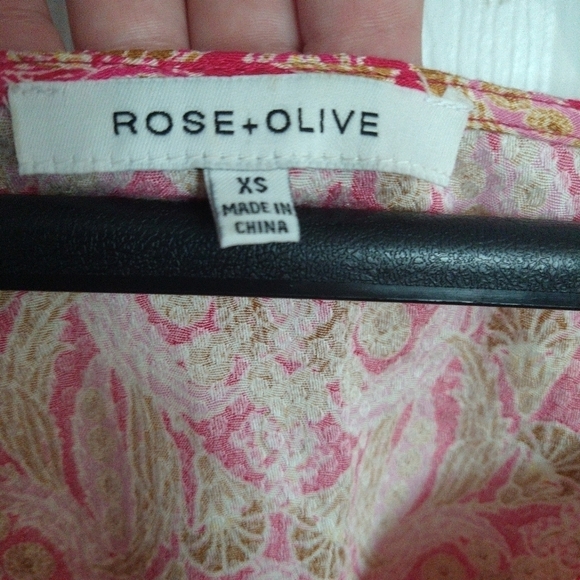 ROSE And Olive Xs Gathered Puff Sleeves Pink Boho Loose Fit Shirt . - Picture 5 of 6